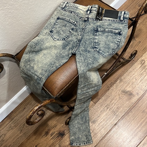 Brand New Level 1 Denim Stone Washed Distressed Stretch Vintage Slim Fit Jeans! - Picture 2 of 8